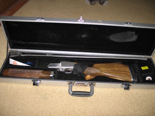 Lgutic Pro 3 -stainless skeet 34 in. trap 49- teardrop ported barrel/ with hardcase, Model #49 - Calvin Clamme Estate - Farm Equipment & Gun Inventory Auction